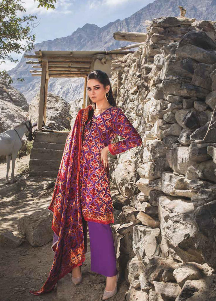 Gul Ahmed Printed Velvet Suits Unstitched 3 Piece GA21JL BVL-12012 A - Winter Collection