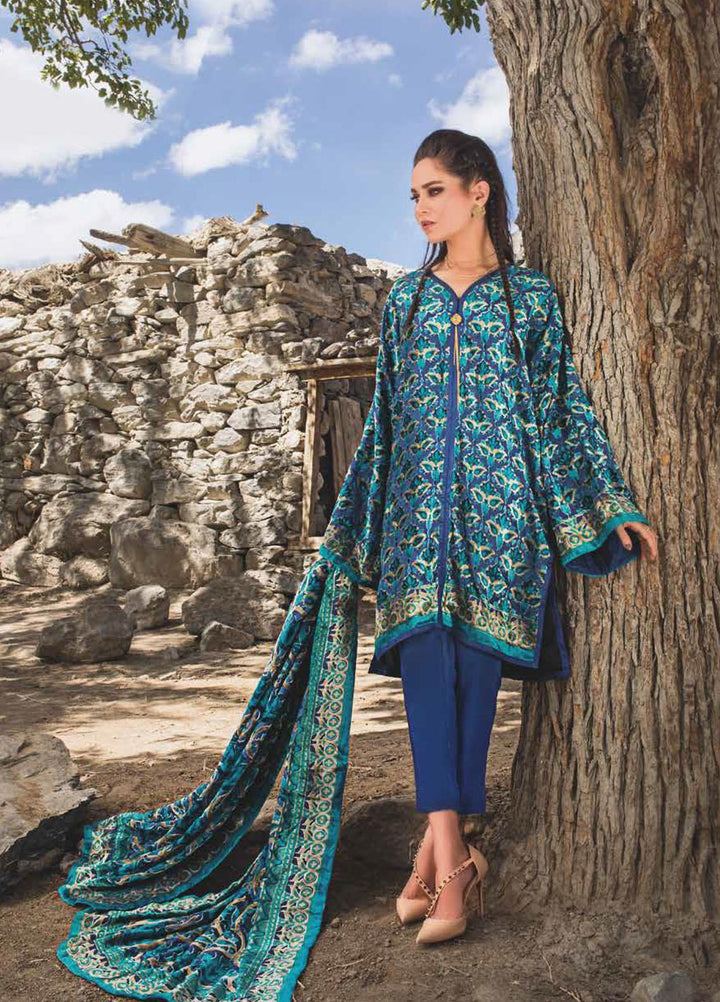 Gul Ahmed Printed Velvet Suits Unstitched 3 Piece GA21JL BVL-12012 B - Winter Collection