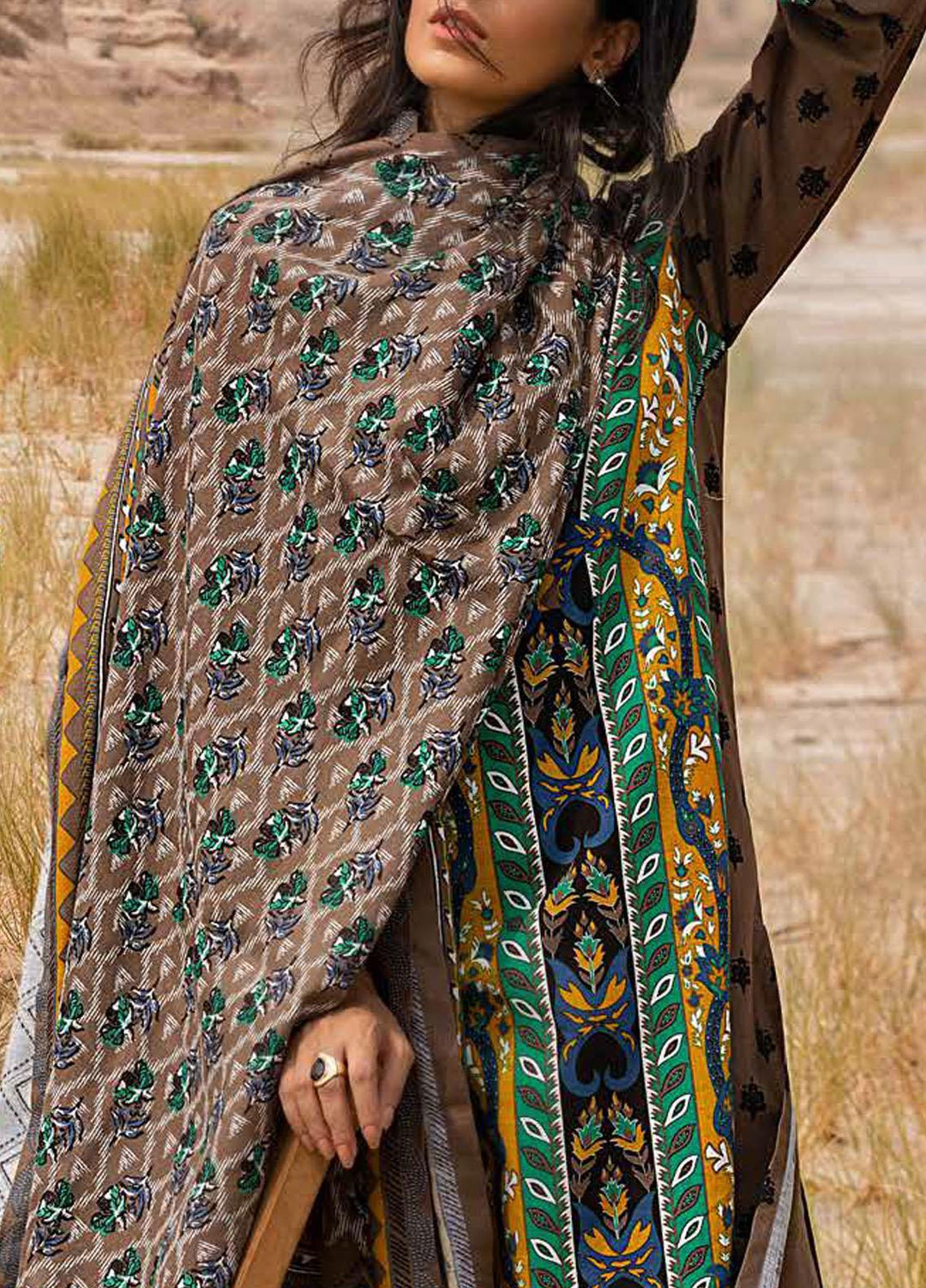 Gul Ahmed Printed Khaddar Suits Unstitched 3 Piece GA21JL CV-12011 - Winter Collection