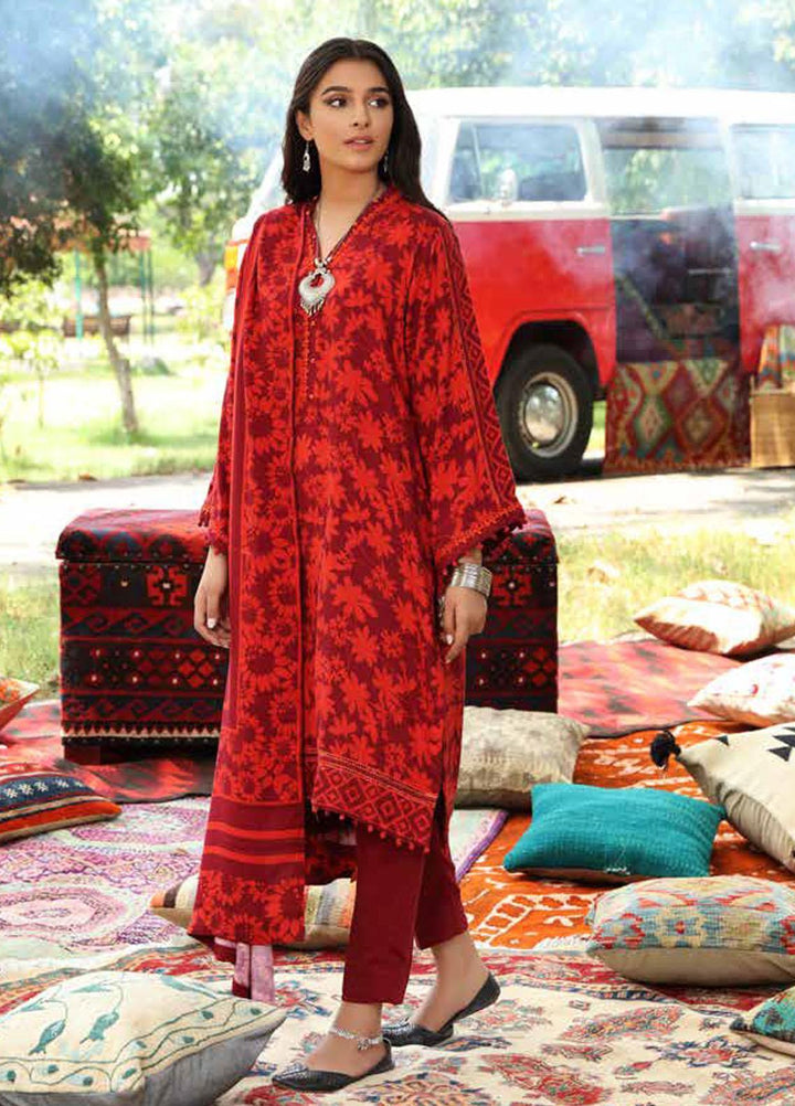 Gul Ahmed Printed Viscose Suits Unstitched 3 Piece GA21JL LT-12016 B - Winter Collection