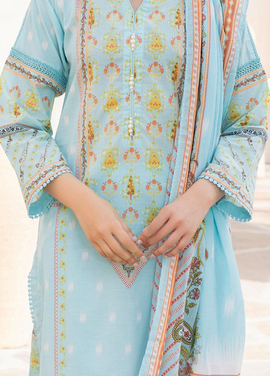 Gul Ahmed Printed Lawn Suits Unstitched 3 Piece GA23SF CL32490-B - Summer Collection