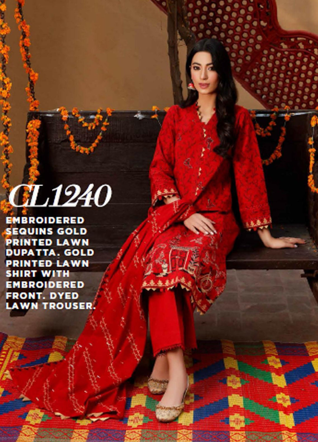 Sunehri By Gul Ahmed Embroidered Lawn Suits Unstitched 3 Piece GA21SL CL-1240 - Summer Collection
