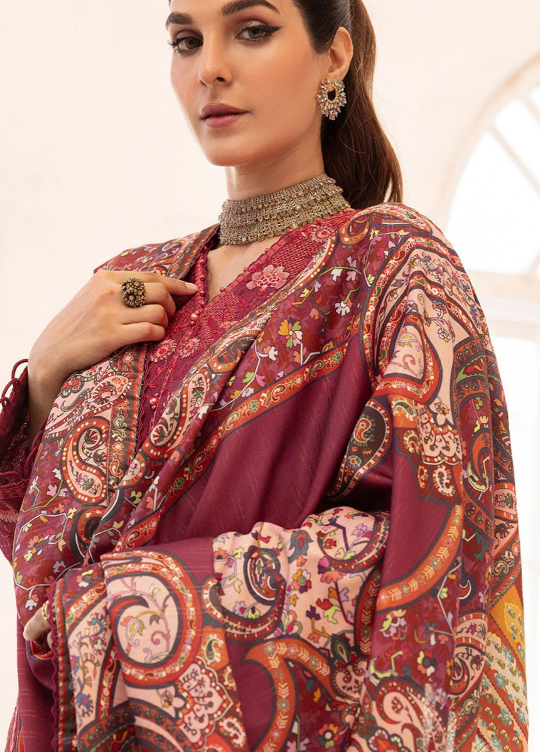 Gul Ahmed Embroidered Zari Suits Unstitched 3 Piece GA23WB AP 32014 - Winter Collection