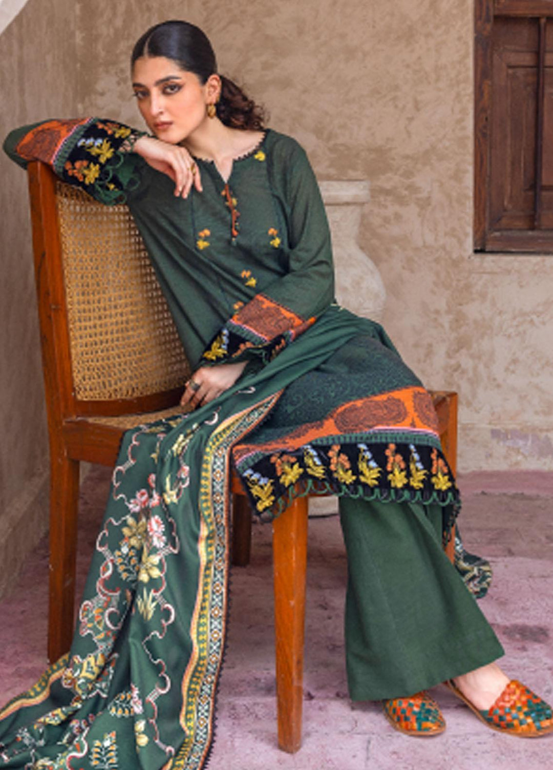 Gul Ahmed Embroidered Pashmina Suits Unstitched 3 Piece GA23WB AP 32027 - Winter Collection