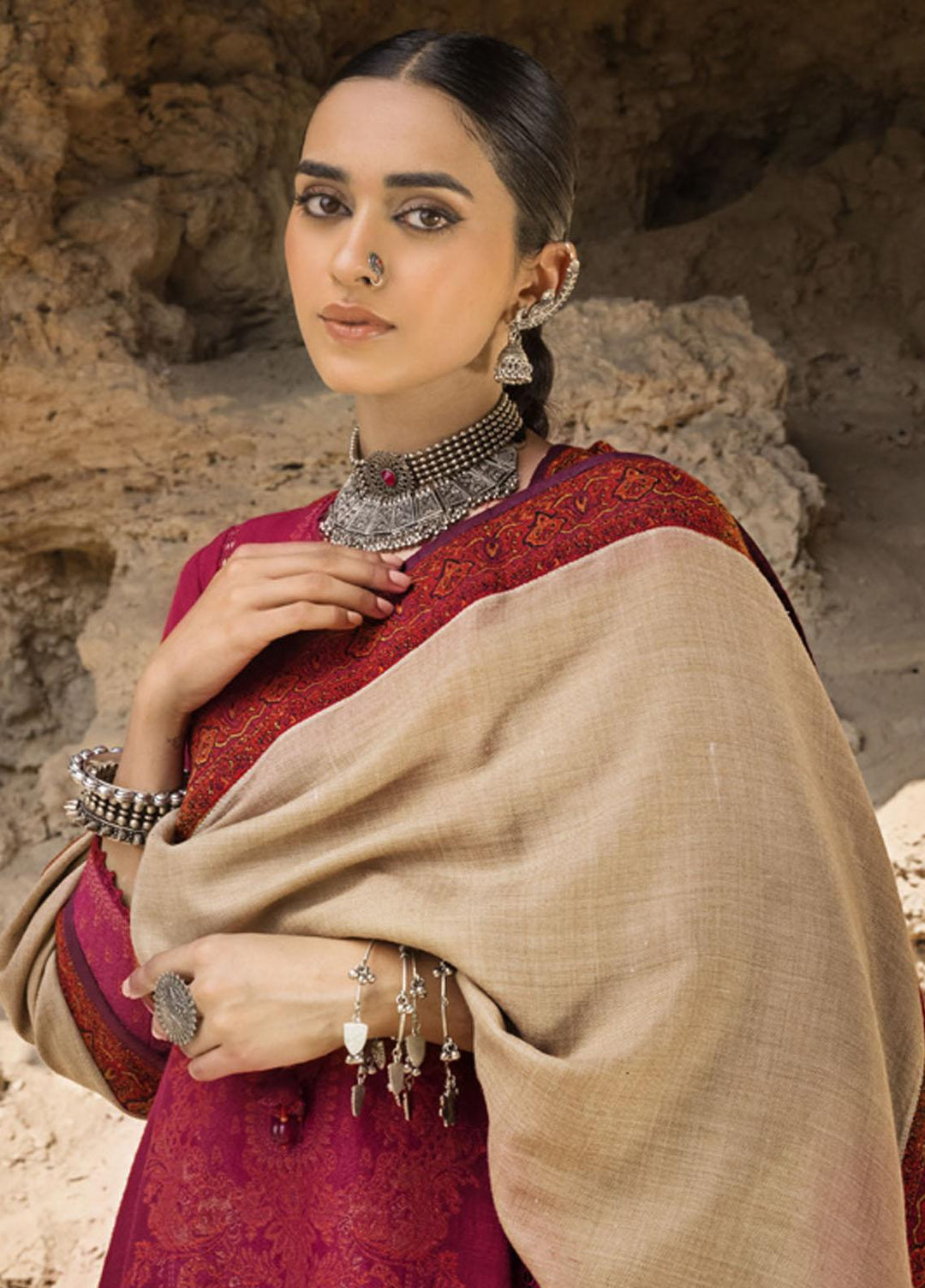 Gul Ahmed Embroidered Pashmina Suits Unstitched 3 Piece GA23WB AP 32083 - Winter Collection