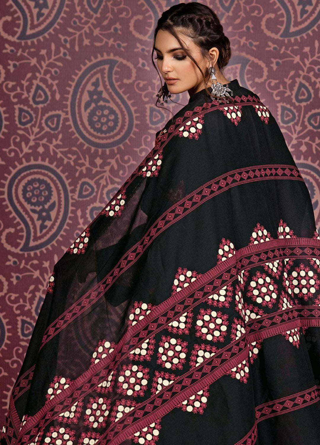 Gul Ahmed Embroidered Cotton Net Suits Unstitched 3 Piece GA23WB CN 32030 - Winter Collection