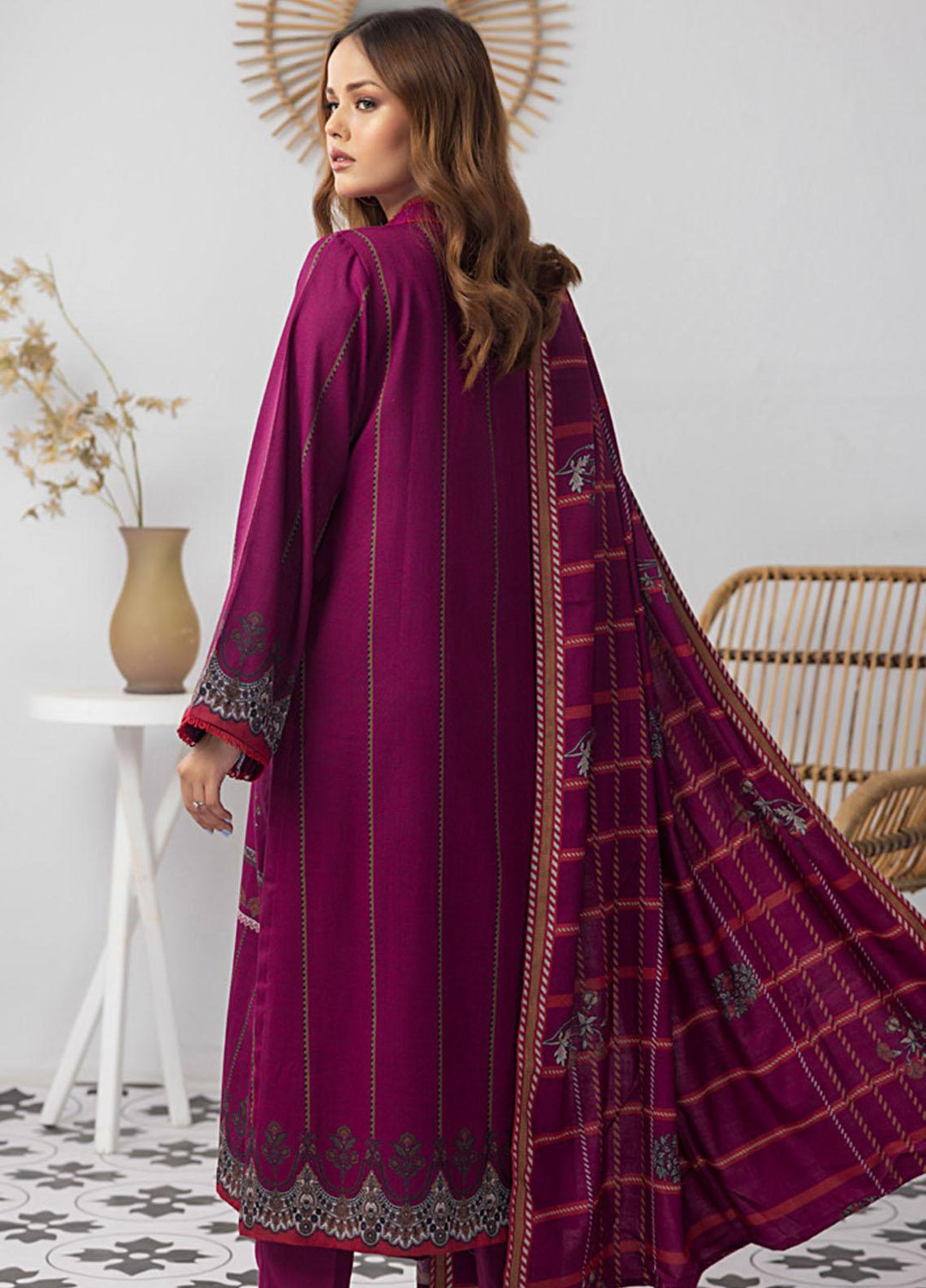 Gul Ahmed Embroidered Dhanak Suits Unstitched 3 Piece GA23WB WNS 32185 A - Winter Collection