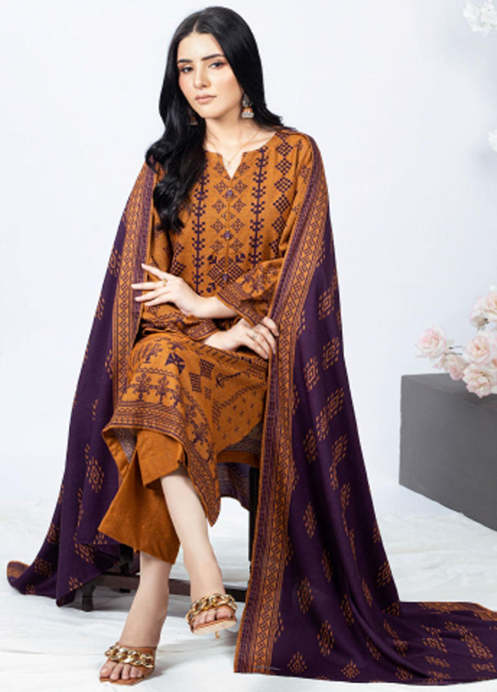 Gul Ahmed Embroidered Dhanak Suits Unstitched 3 Piece GA23WB WNS 32188 A - Winter Collection