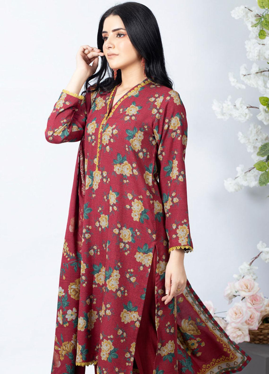 Gul Ahmed Embroidered Dhanak Suits Unstitched 3 Piece GA23WB WNS 32206 B - Winter Collection