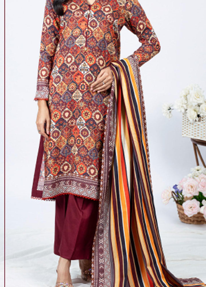 Gul Ahmed Embroidered Linen Suits Unstitched 3 Piece GA23WB WNS 32217 B - Winter Collection
