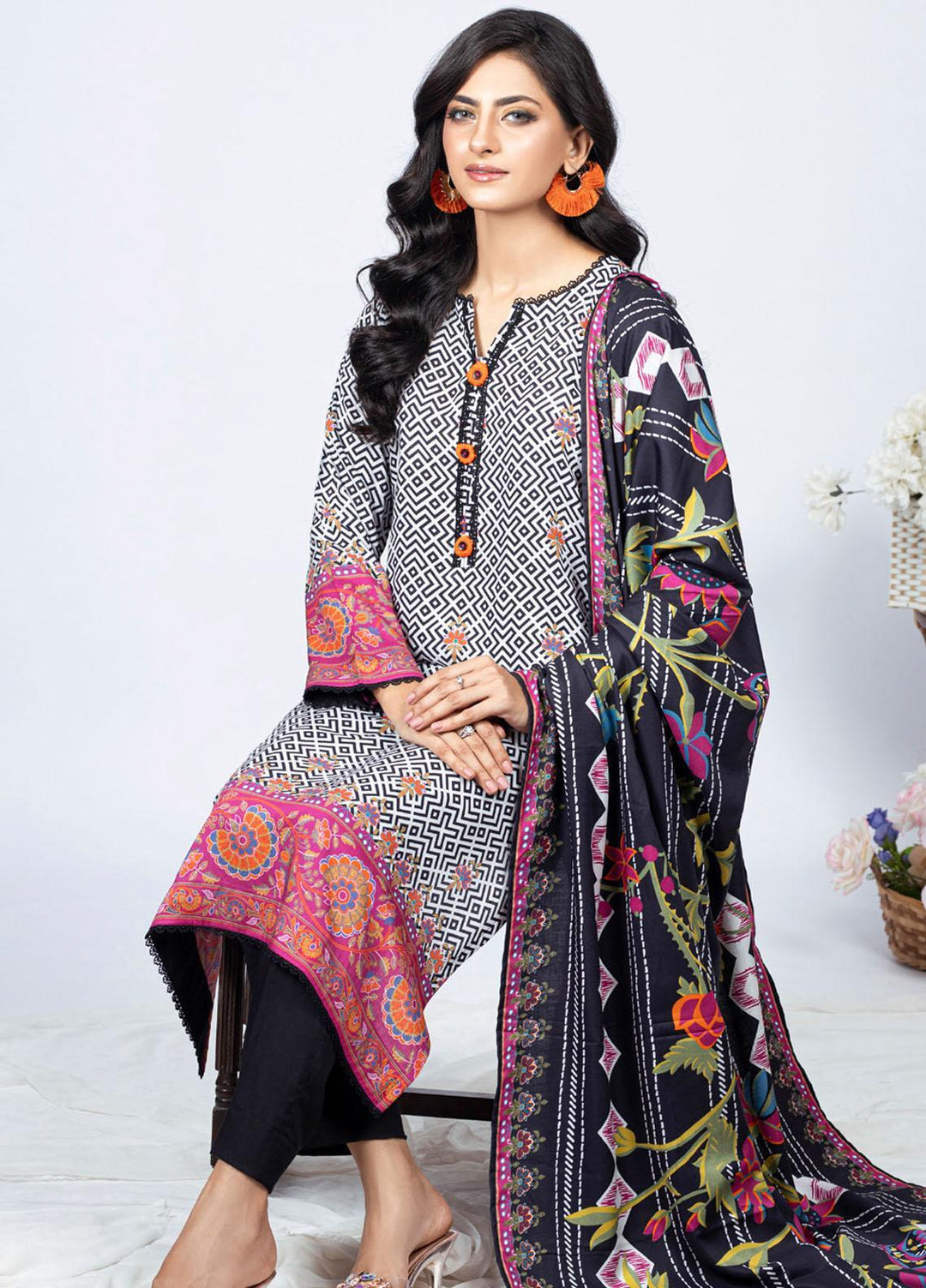 Gul Ahmed Embroidered Linen Suits Unstitched 3 Piece GA23WB WNS 32229 A - Winter Collection