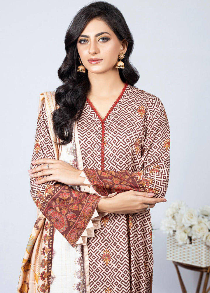 Gul Ahmed Embroidered Linen Suits Unstitched 3 Piece GA23WB WNS 32229 B - Winter Collection