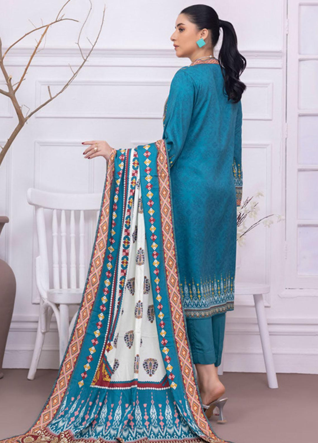 Gul Ahmed Embroidered Cotail Suits Unstitched 3 Piece GA23WB WNS 32251 A - Winter Collection