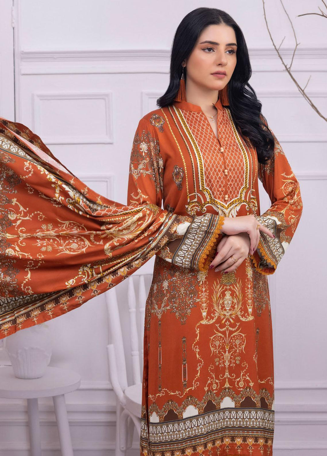 Gul Ahmed Embroidered Cotail Suits Unstitched 3 Piece GA23WB WNS 32252 B - Winter Collection