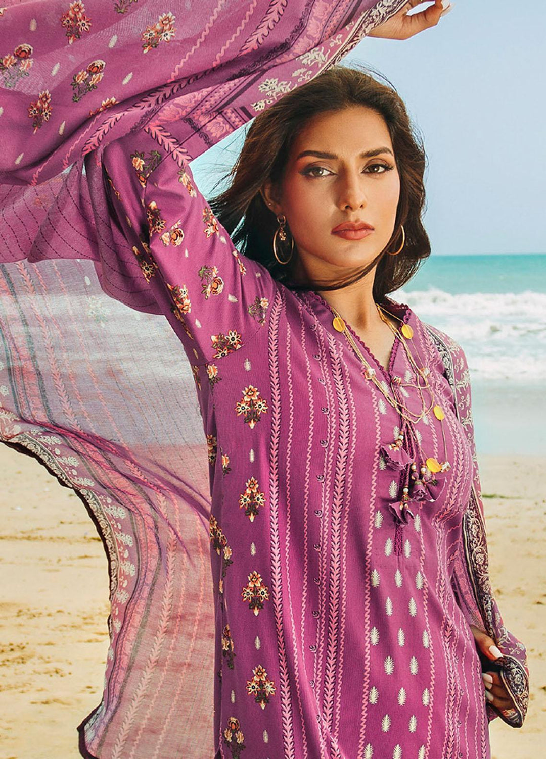 Gul Ahmed Printed Corduroy Suits Unstitched 3 Piece GA23WC CD 32001A - Winter Collection