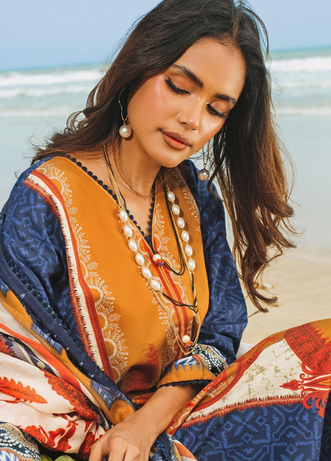 Gul Ahmed Printed Corduroy Suits Unstitched 3 Piece GA23WC CD 32008 - Winter Collection