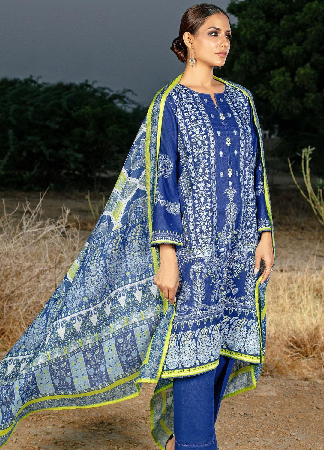 Gul Ahmed Embroidered Corduroy Suits Unstitched 3 Piece GA23WC CD 32009 - Winter Collection