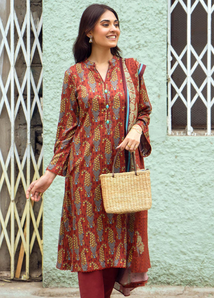 Gul Ahmed Printed Linen Suits Unstitched 3 Piece GA23WC LT 32010B - Winter Collection