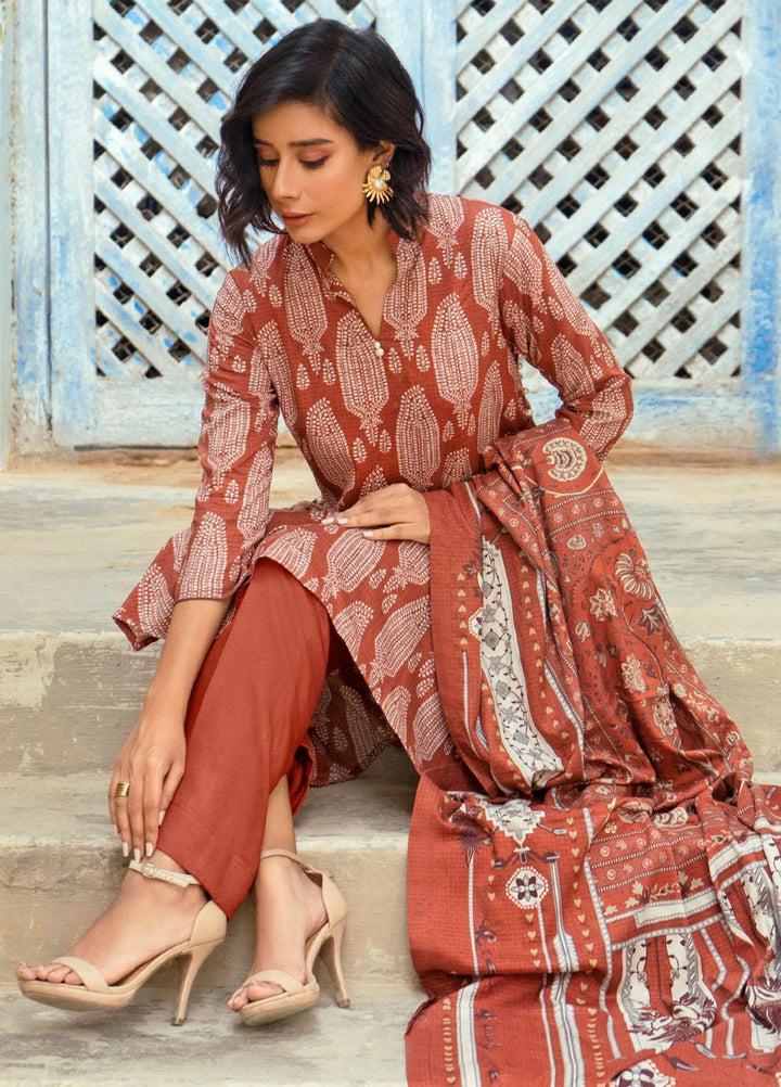 Gul Ahmed Printed Linen Suits Unstitched 3 Piece GA23WC LT 32023B - Winter Collection