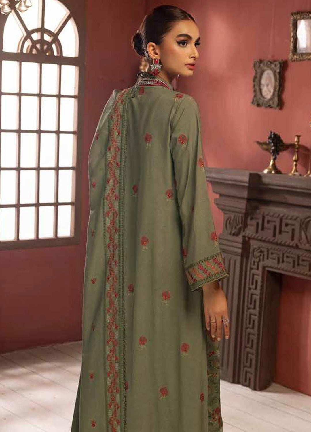 Glamour By Gul Ahmed Fancy Karandi Suits Unstitched 3 Piece GA23WG AY-32027 - Winter Collection