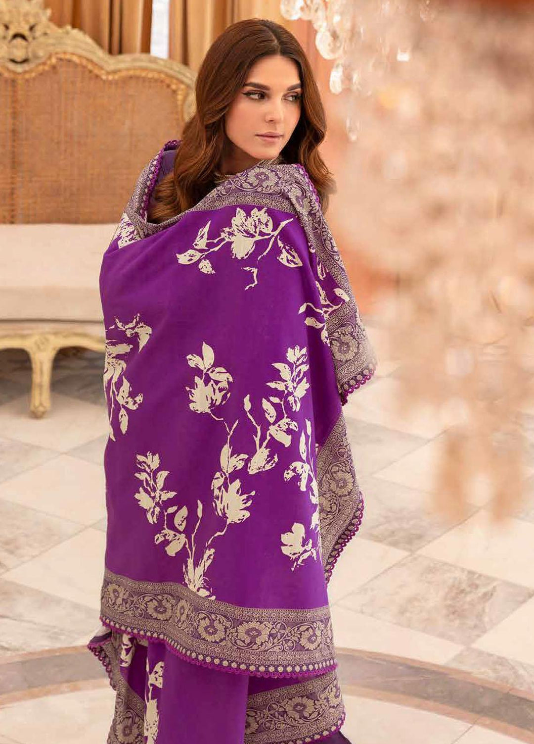 Glamour By Gul Ahmed Embroidered Khaddar Suits Unstitched 3 Piece GA23WG K-32040 - Winter Collection