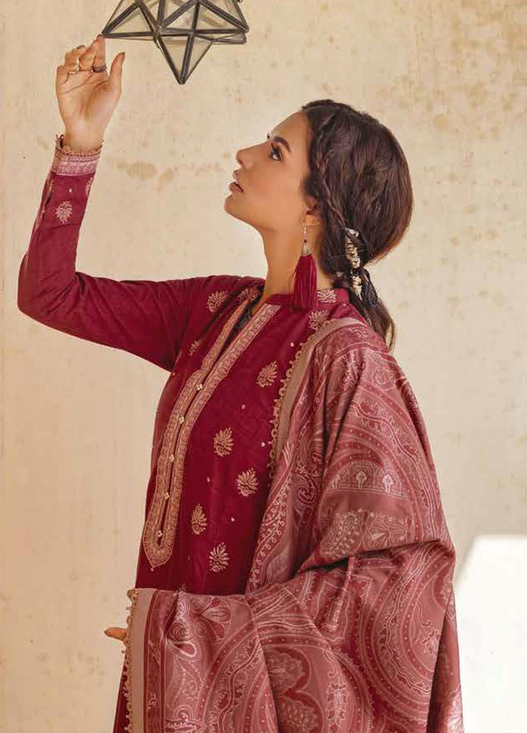 Glamour By Gul Ahmed Fancy Jacquard Suits Unstitched 3 Piece GA23WG MJ-32073 - Winter Collection