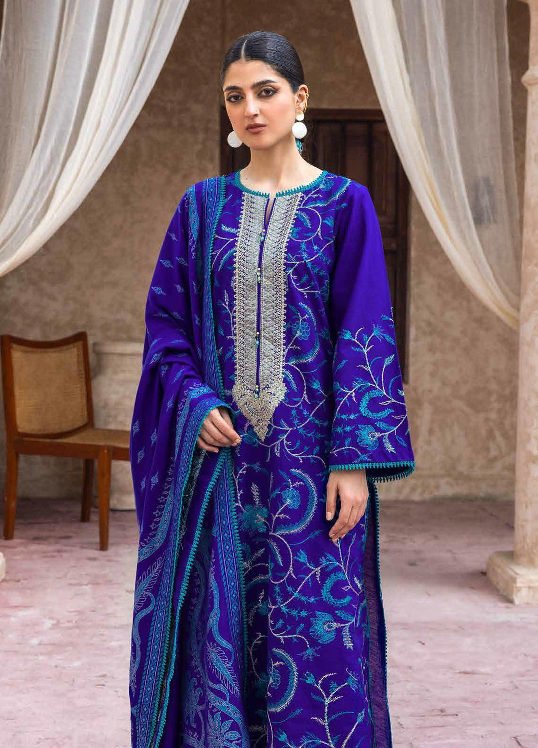 Glamour By Gul Ahmed Fancy Jacquard Suits Unstitched 3 Piece GA23WG MJ-32074 - Winter Collection