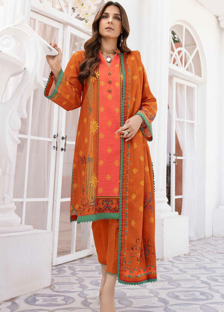 Gul Ahmed Printed Khaddar Suits Unstitched 3 Piece GA23WL K-32020 - Winter Collection