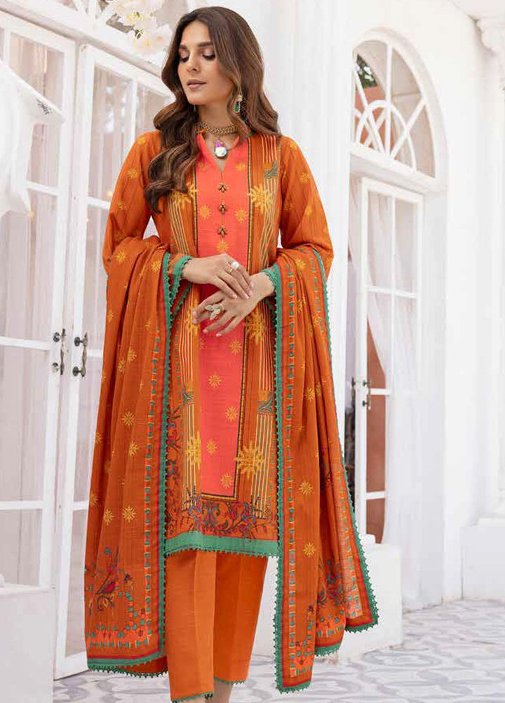 Gul Ahmed Printed Khaddar Suits Unstitched 3 Piece GA23WL K-32020 - Winter Collection
