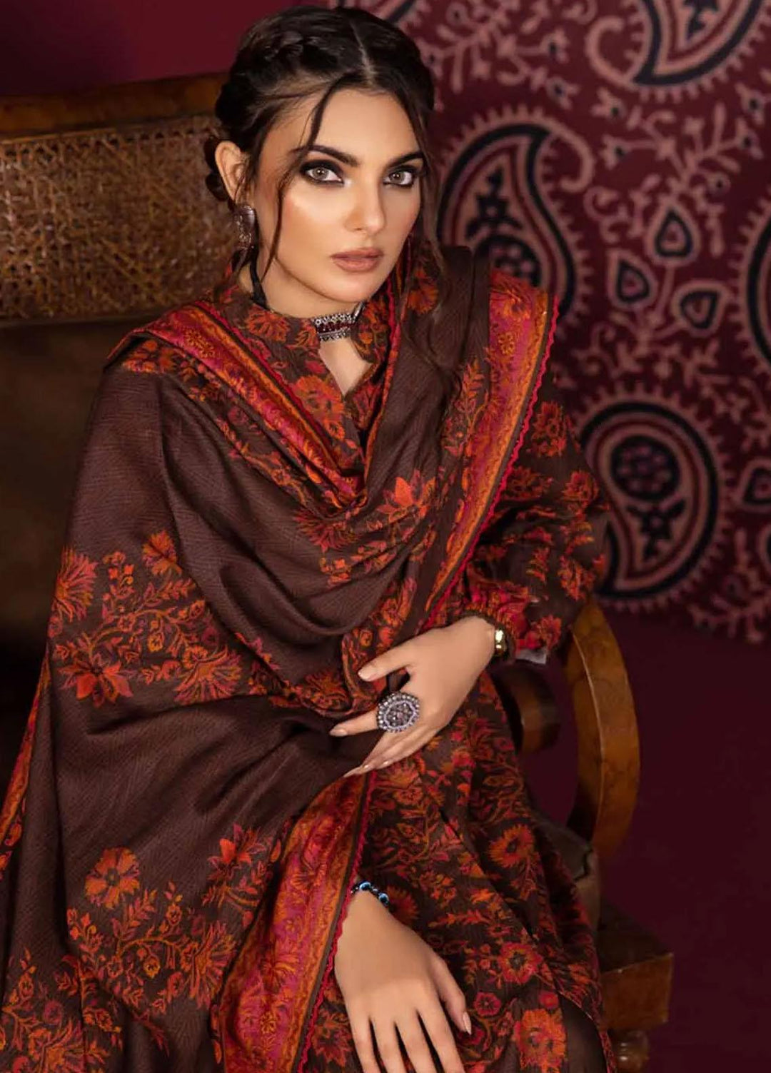 Gul Ahmed Printed Cotton Suits Unstitched 3 Piece GA23WL K-32002 - Winter Collection