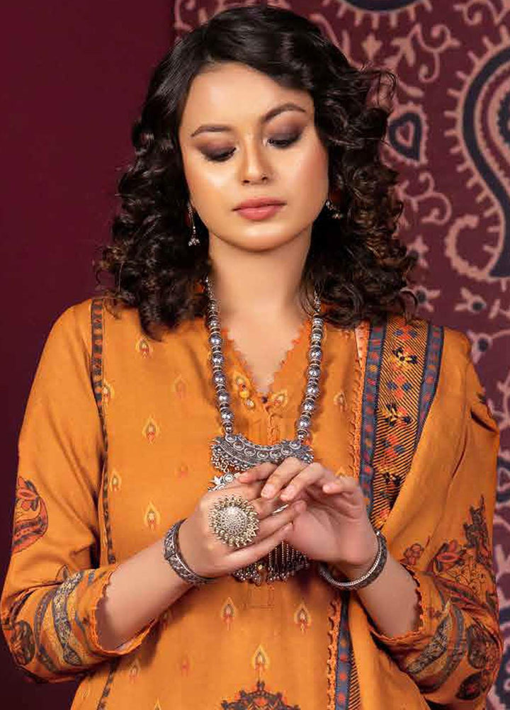 Gul Ahmed Printed Cotton Suits Unstitched 3 Piece GA23WL K-32006 - Winter Collection