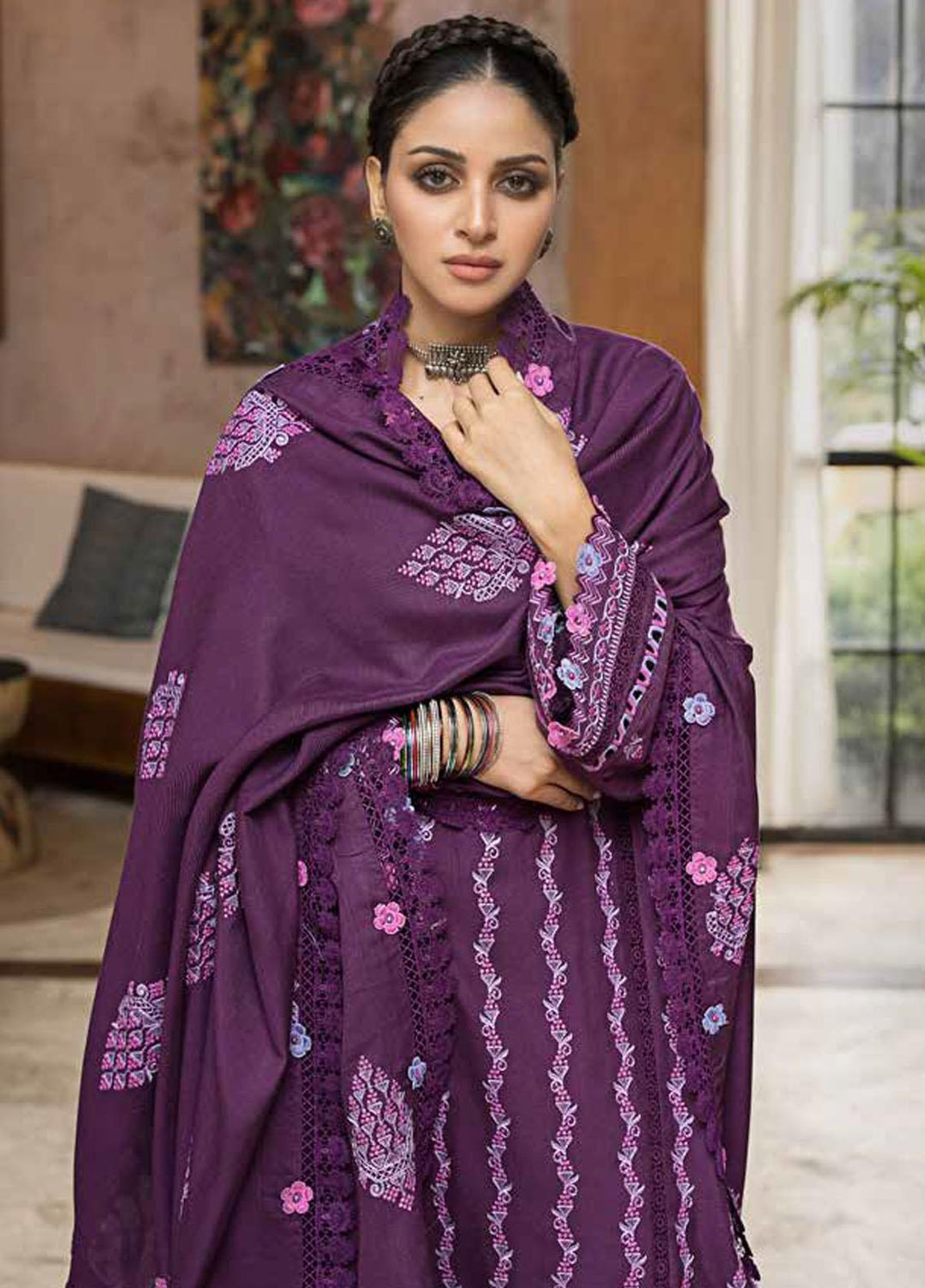Gul Ahmed Embroidered Pashmina Suits Unstitched 3 Piece GA23WL AP-32004 - Winter Collection
