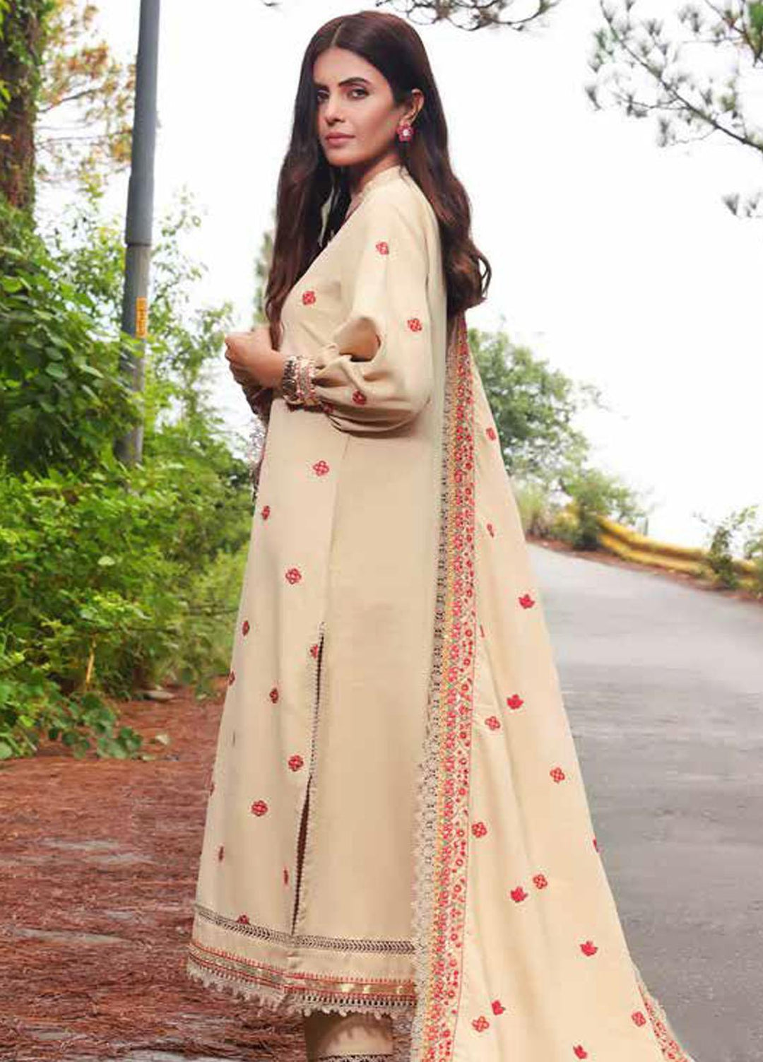 Gul Ahmed Embroidered Jacquard Suits Unstitched 3 Piece GA23WL DB-32019 - Winter Collection