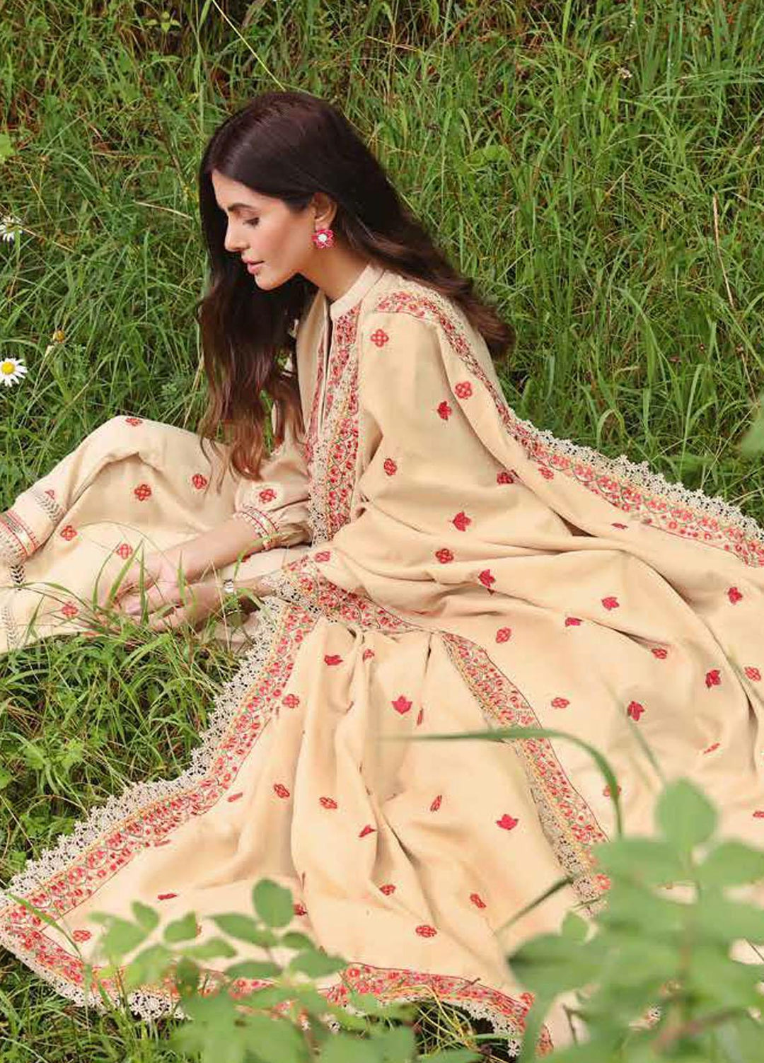 Gul Ahmed Embroidered Jacquard Suits Unstitched 3 Piece GA23WL DB-32019 - Winter Collection