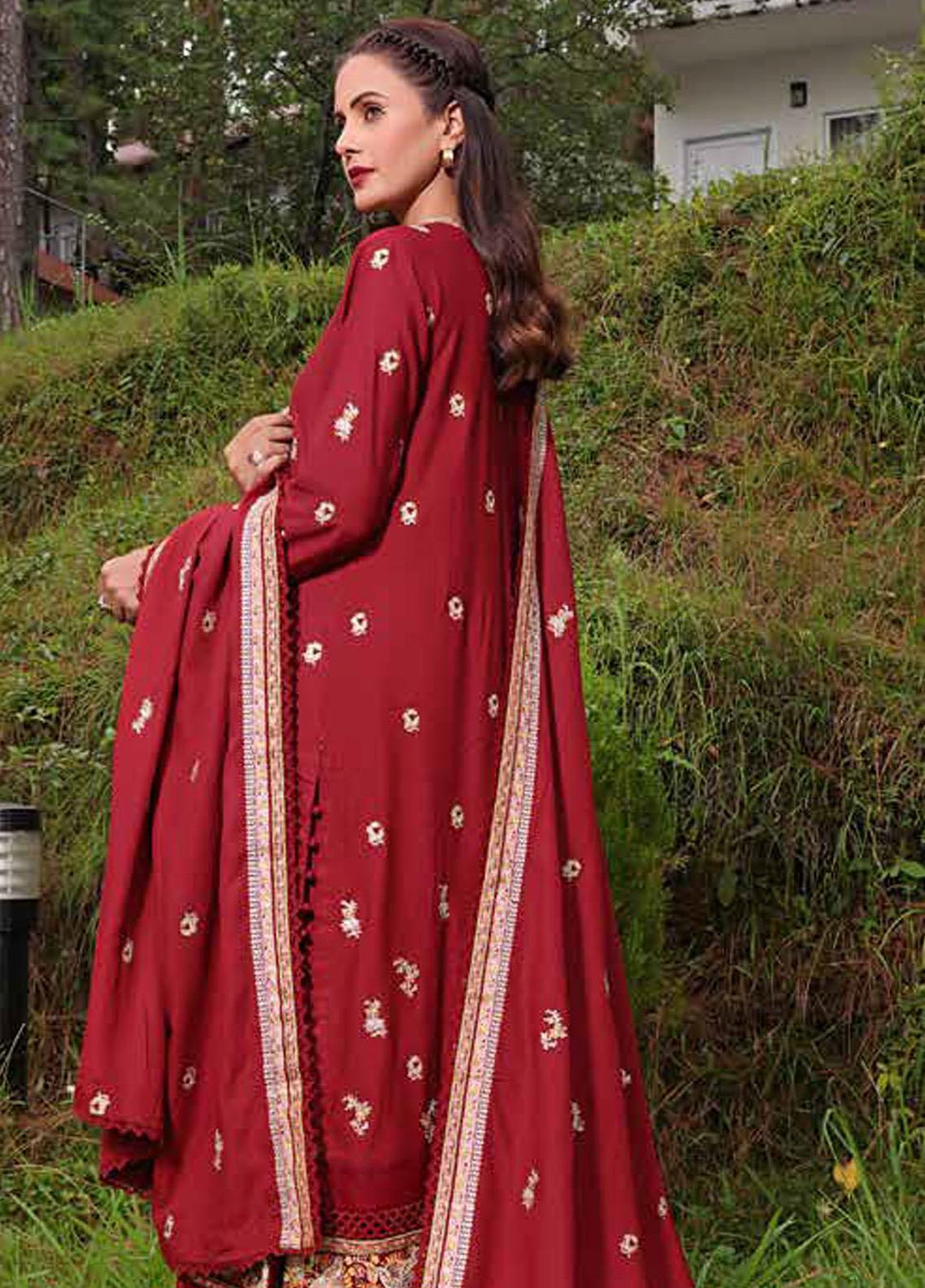 Gul Ahmed Embroidered Linen Suits Unstitched 3 Piece GA23WL LT-32012 - Winter Collection