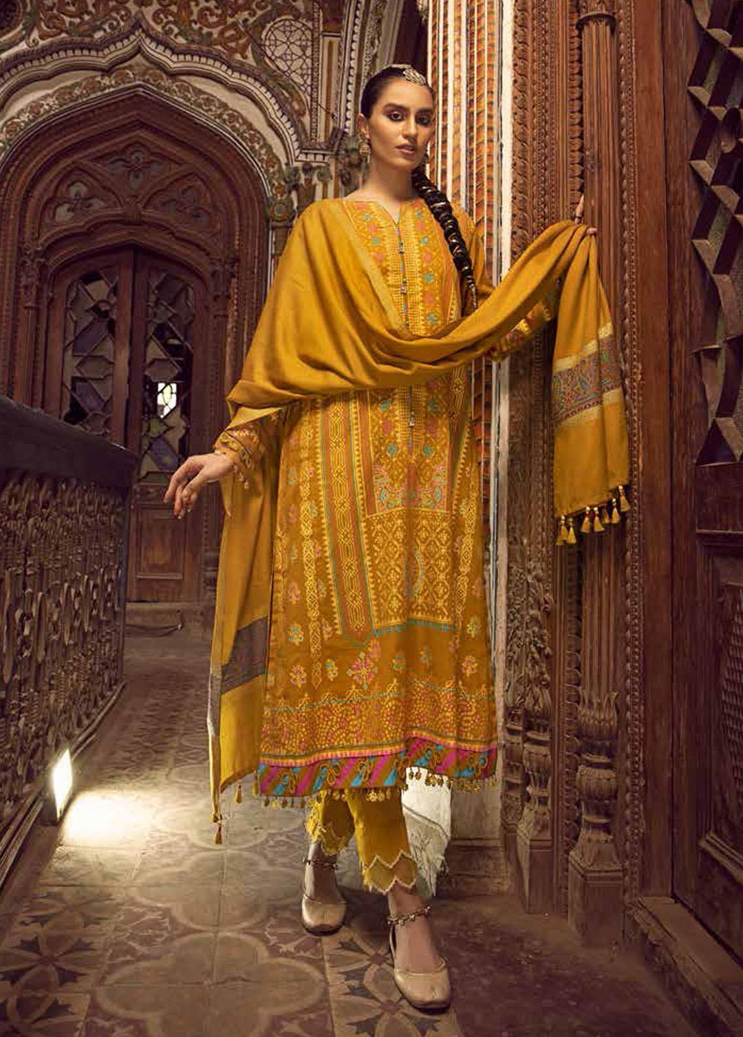 Gul Ahmed Fancy Khaddar Suits Unstitched 3 Piece GA22UW AP-22009 - Winter Collection
