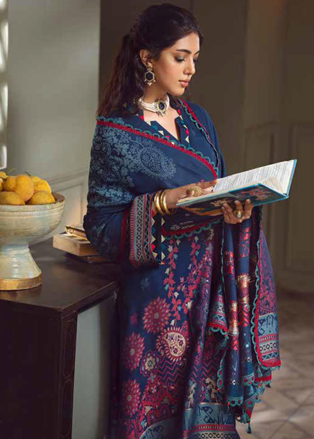 Gul Ahmed Fancy Linen Suits Unstitched 3 Piece GA22UW MJ-22084 - Winter Collection