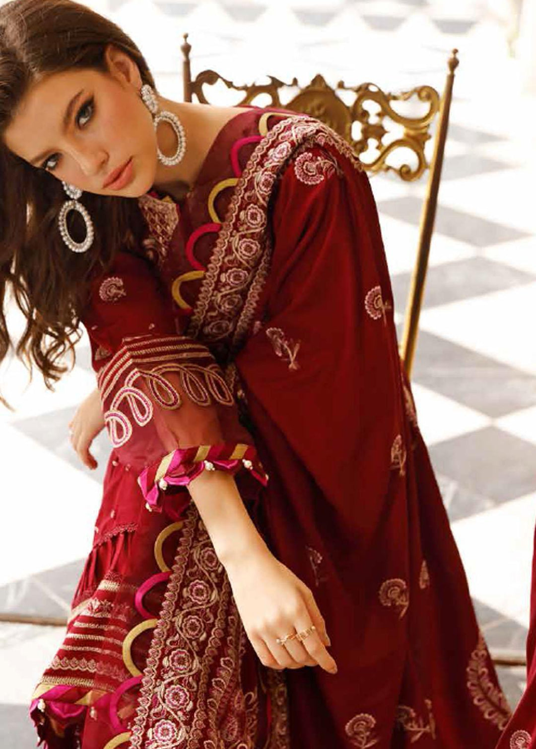 Gul Ahmed Embroidered Raw Silk Suits Unstitched 3 Piece GA22UW RW-22003 - Winter Collection