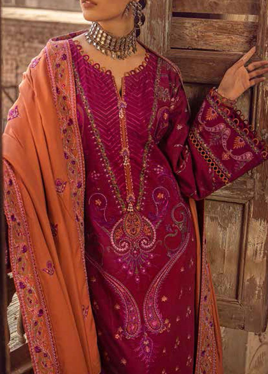 Gul Ahmed Embroidered Khaddar Suits Unstitched 3 Piece GA22UW VK-22001 - Winter Collection