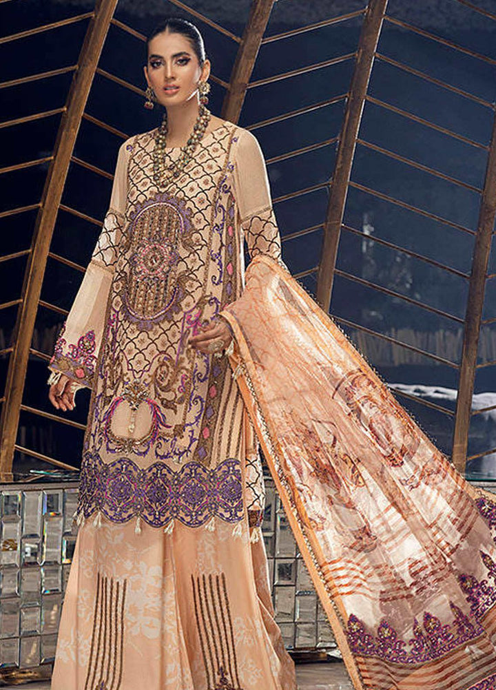 Gul-Bayan by Neelos Embroidered Cotton Net Suits Unstitched 3 Piece NL22UGB NSM-301 - Luxury Formal Collection