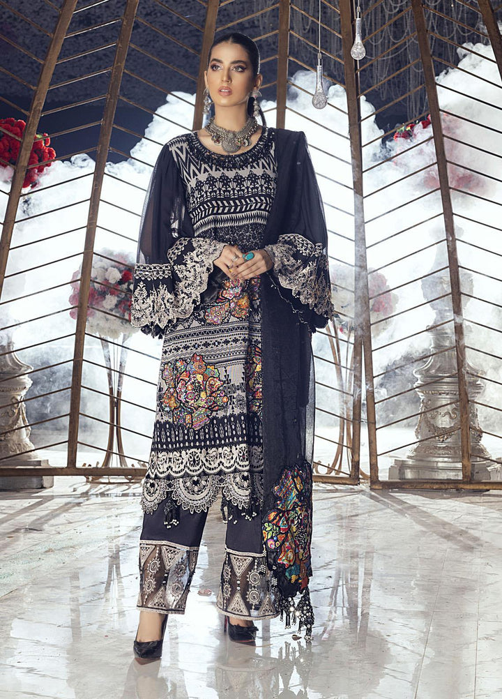 Gul-Bayan by Neelos Embroidered Cotton Net Suits Unstitched 3 Piece NL22UGB NSM-302 - Luxury Formal Collection