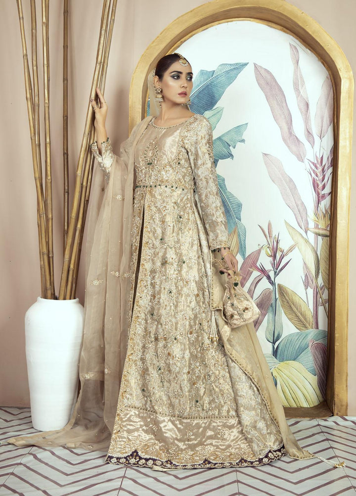 Kausar Attire Luxury Pret  Tissue 2 Piece Dress KA22GN SUNEHRI CHAMPA