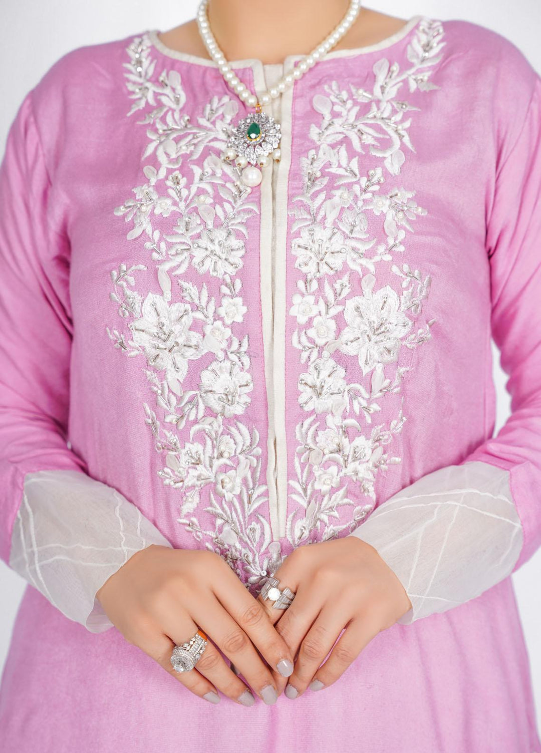 Diva Pret Luxury Pret  Cotton Net 2 Piece DV22GLN Pink Opal