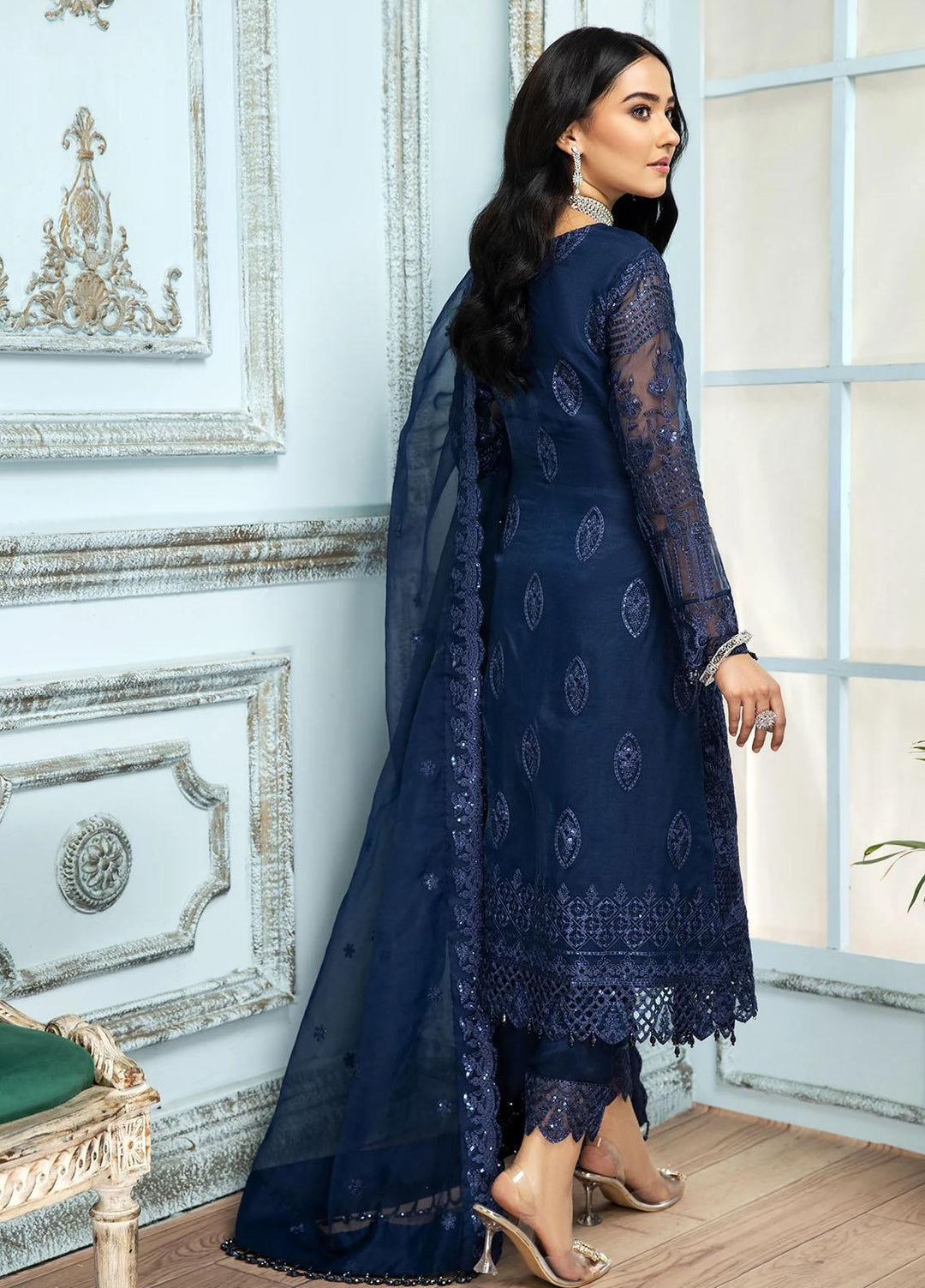 Gul Meera by House of Nawab Embroidered Organza Suits Unstitched 3 Piece HON21GM 03 FALAQ - Luxury Formals Collection