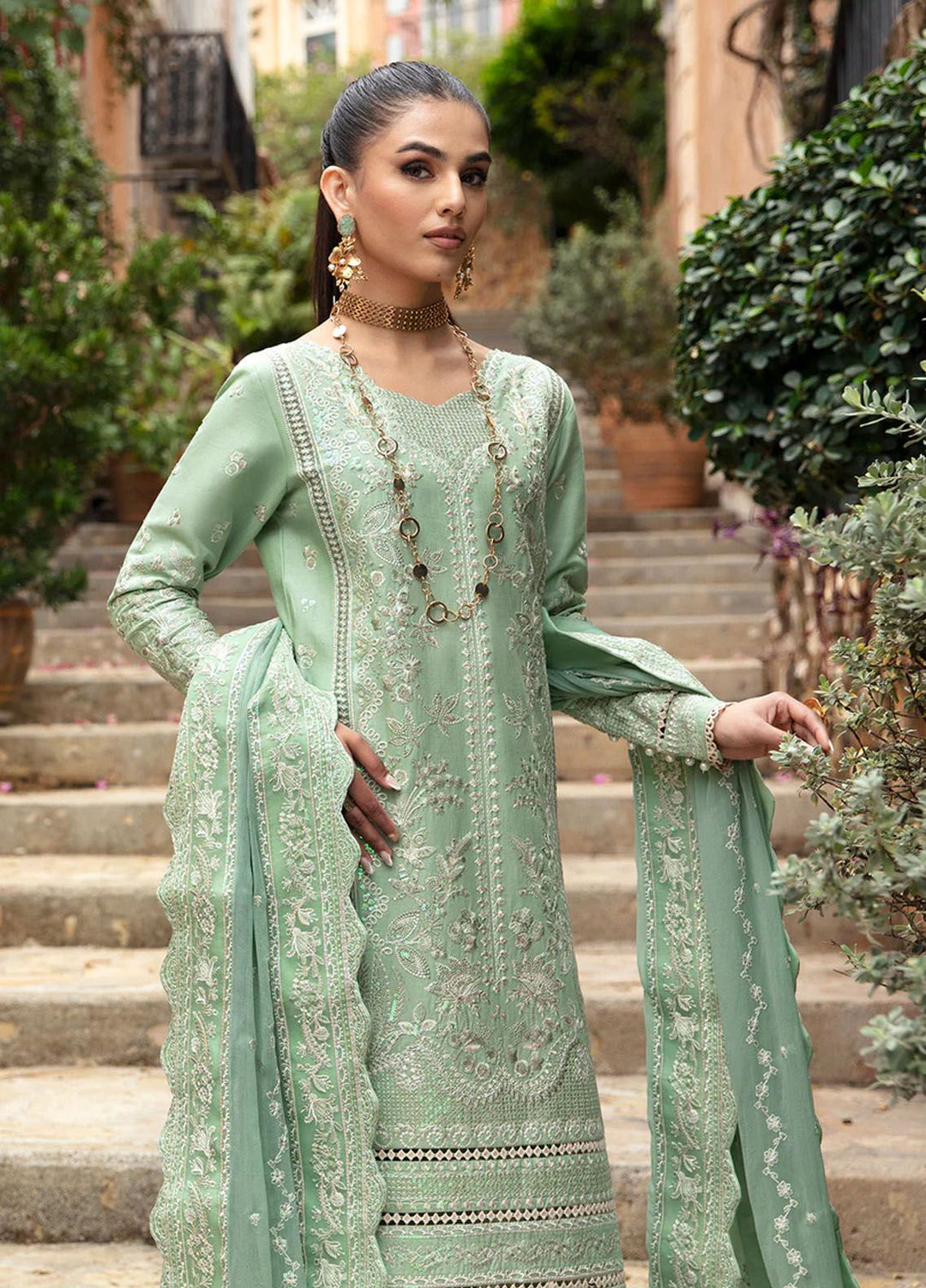 Gulaal Embroidered Lawn Suits Unstitched 3 Piece GL24LL D-05 Deniz - Summer Collection
