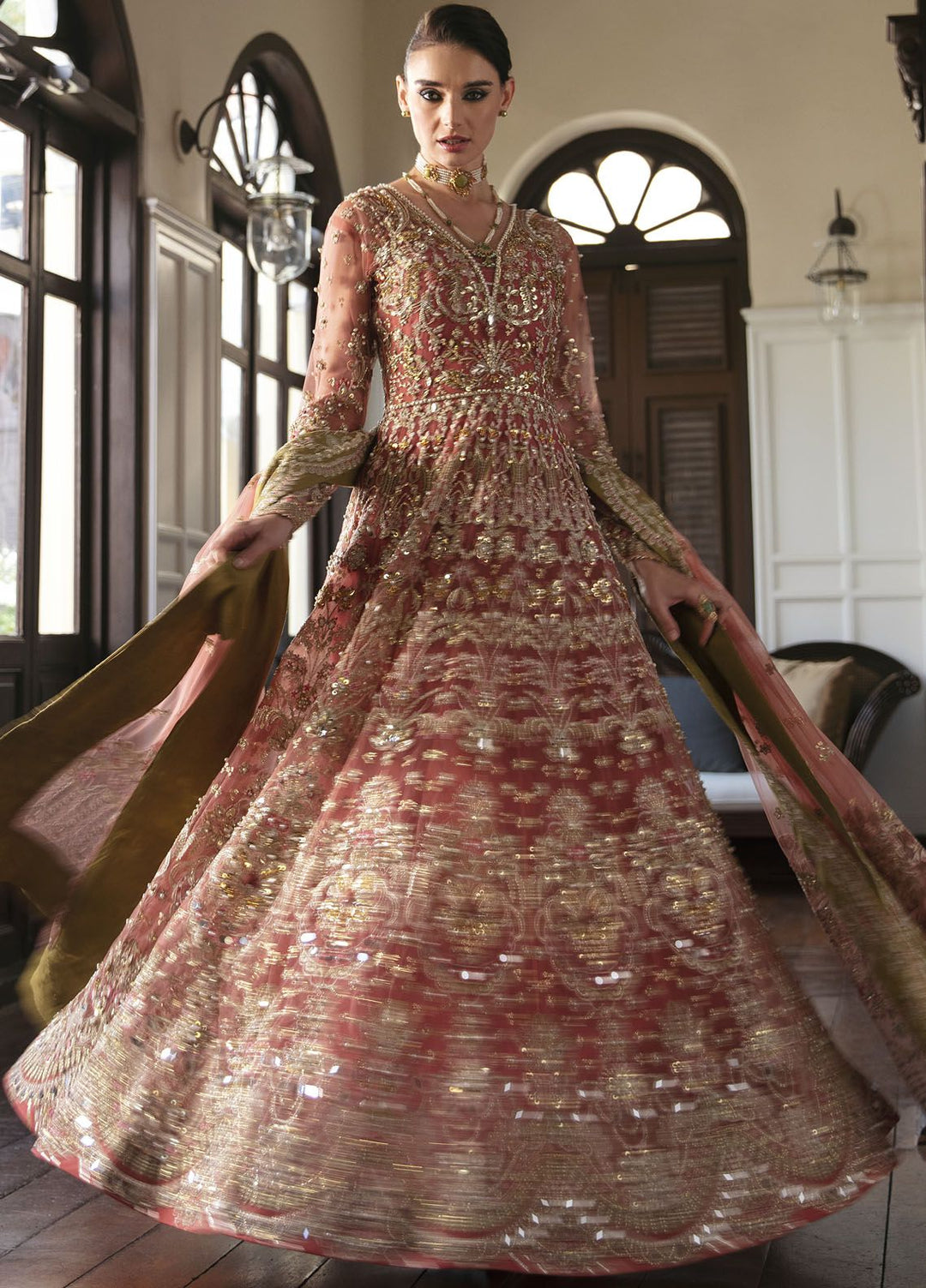 Gulaal Embroidered Net Suits Unstitched 4 Piece GL24LU GL-LP-24V1-23 Maryse - Luxury Collection