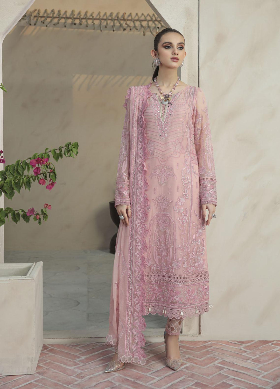 Gulaal Pret Embroidered Net 3 Piece Suit GL22EP Roselina
