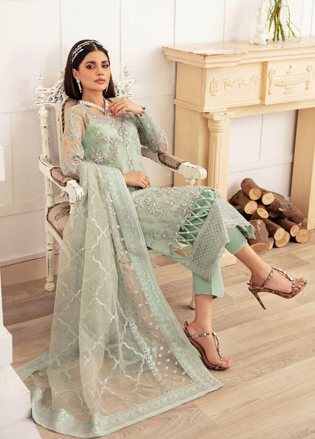 Gulaal Embroidered Organza Suits Unstitched 4 Piece GL23UL-V2 GL-LP-V2-09 Juliette - Luxury Collection