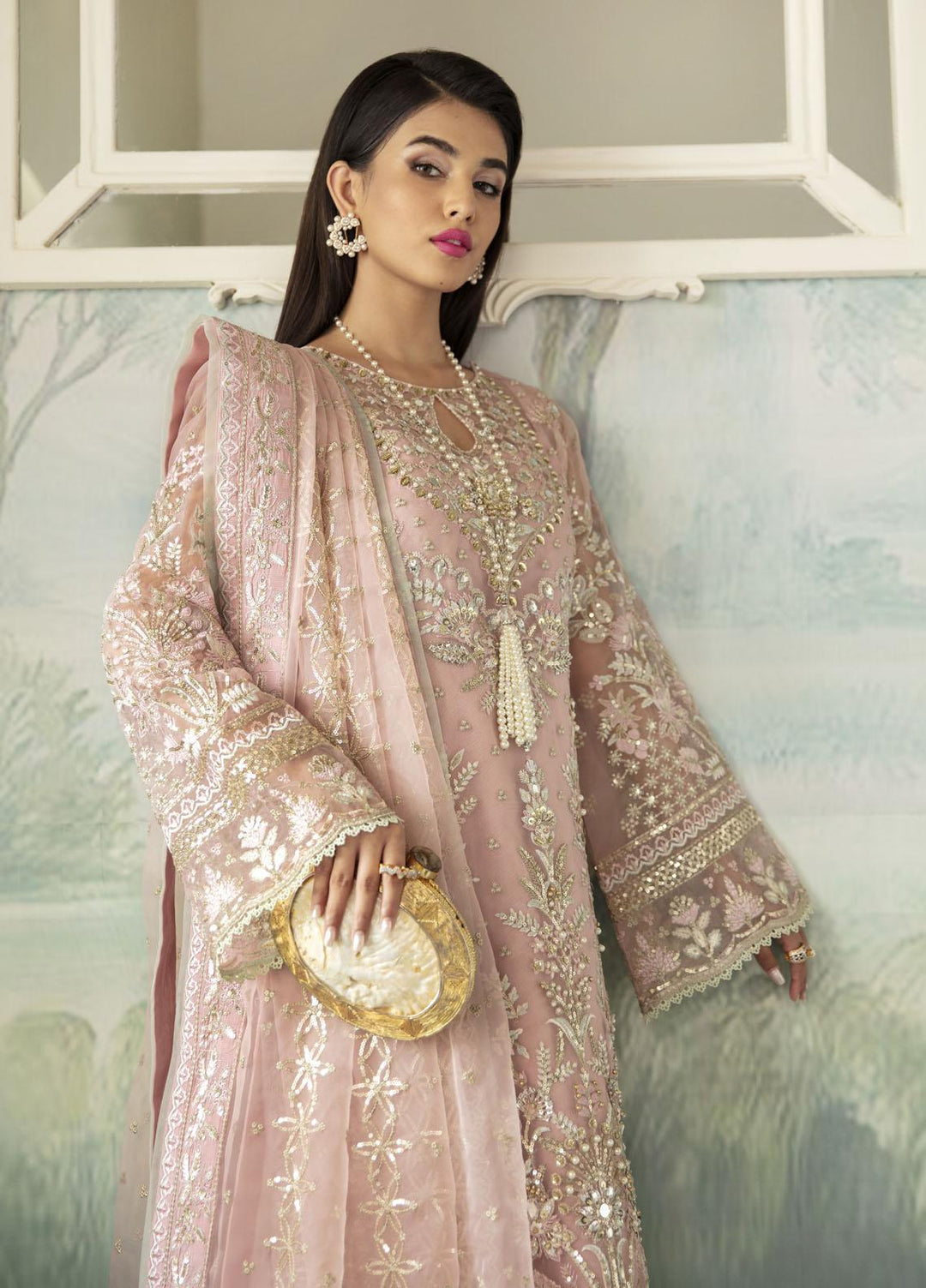 Gulaal Embroidered Organza Suits Unstitched 4 Piece GL23UL-V2 GL-LP-V2-11 Aysel - Luxury Collection