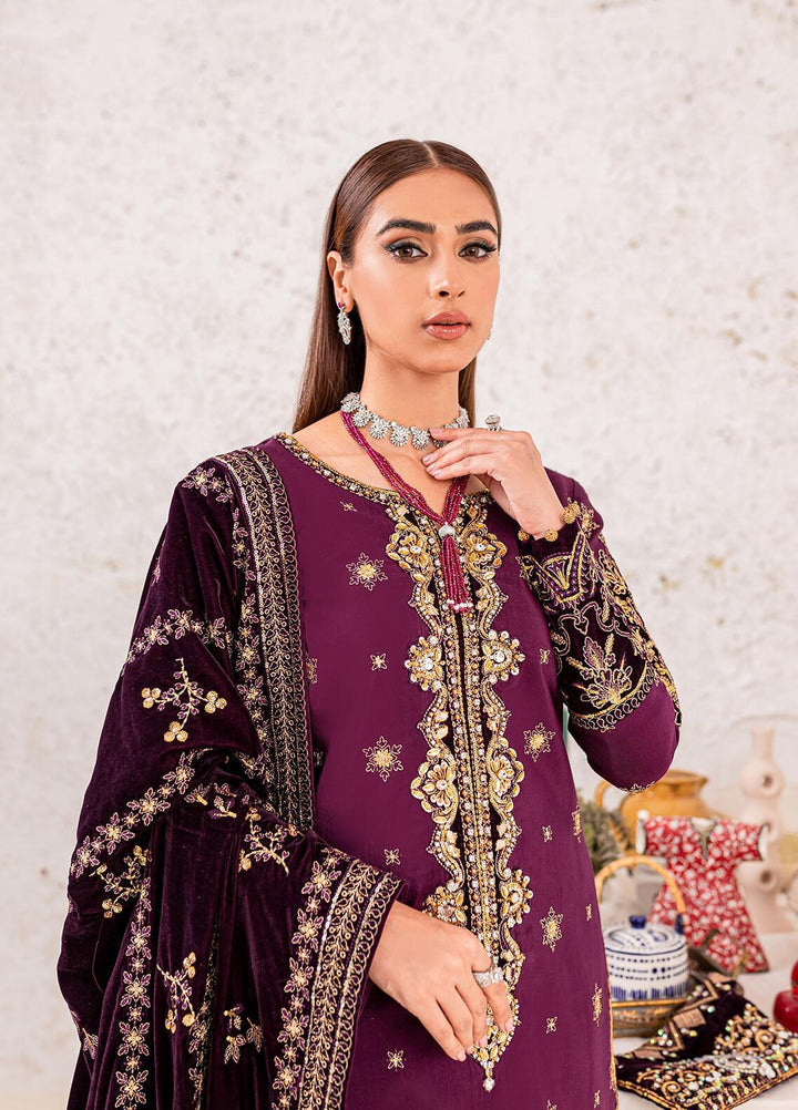 Gulaal Embroidered Velvet Suits Unstitched 3 Piece GL22V 06 VEENA - Luxury Collection